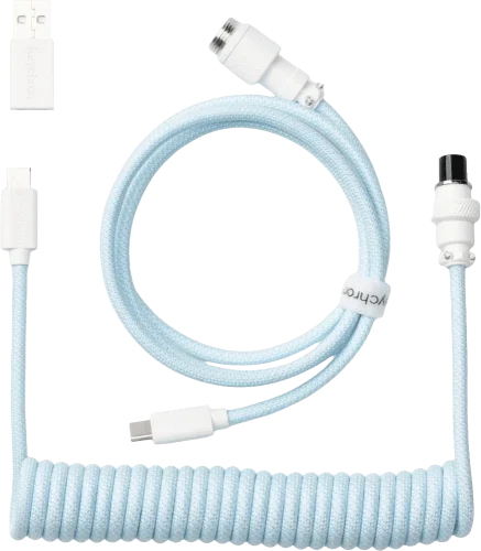 Кабель USB-A/USB-C > USB-C заряджання/синхронізації Keychron, 1.36м, Type-C, Coiled Aviator, синій
