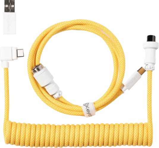 Кабель USB-A/USB-C > USB-C для зарядки/синхронизации Keychron, 1,36 м, Type-C, спиральный Aviator, желтый