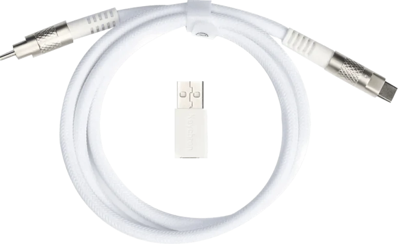 Кабель USB-A/USB-C > USB-C заряджання/синхронізації Keychron, 1м, Type-C, Double-Sleeved Geek, білий