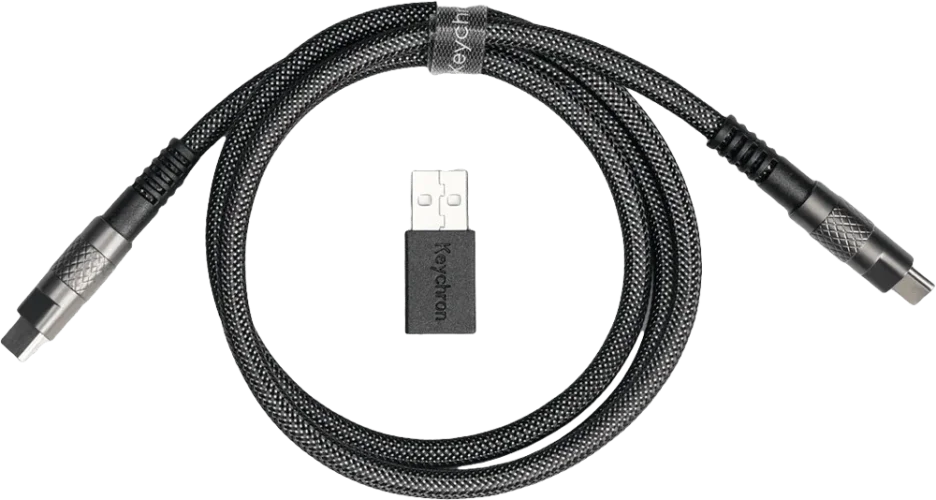 Кабель USB-A/USB-C > USB-C заряджання/синхронізації Keychron, 1м, Type-C, Double-Sleeved Geek, чорний