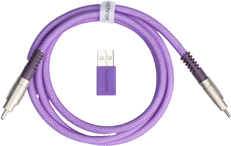 Кабель USB-A/USB-C > USB-C заряджання/синхронізації Keychron, 1м, Type-C, Double-Sleeved Geek, фіолетовий