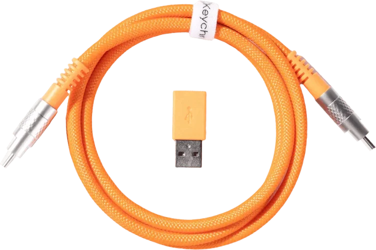 Кабель USB-A/USB-C > USB-C заряджання/синхронізації Keychron, 1м, Type-C, Double-Sleeved Geek, помаранчевий