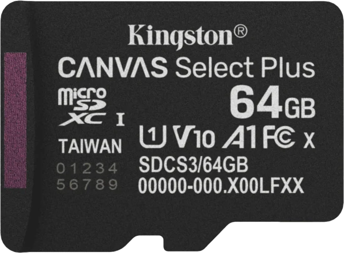Карта памяти 64GB microSDXC Canvas Select Plus Ge n3 100R A1 Single Pack w/o ADP SDCS3/64GBSP