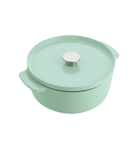 Каструля чавунна з кришкою KitchenAid, 22 см, 3,3 л, кол, фісташковий (CC007433-001)
