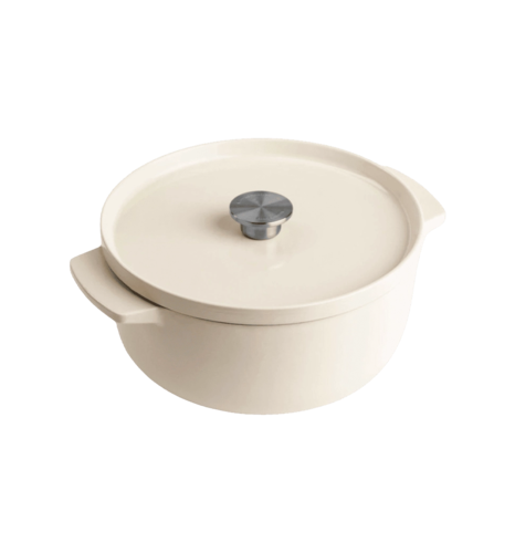 Каструля чавунна з кришкою KitchenAid, 22 см, 3,3 л, колір мигдальний крем (CC006056-001)