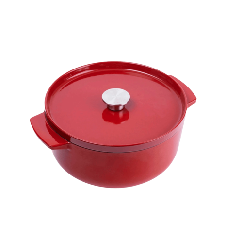 Каструля чавунна з кришкою KitchenAid, 26 см, 5,2 л, червона (CC006060-001)