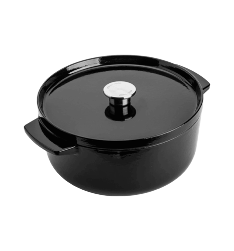 Каструля чавунна з кришкою KitchenAid, 26 см, 5,2 л, чорна (CC006061-001)