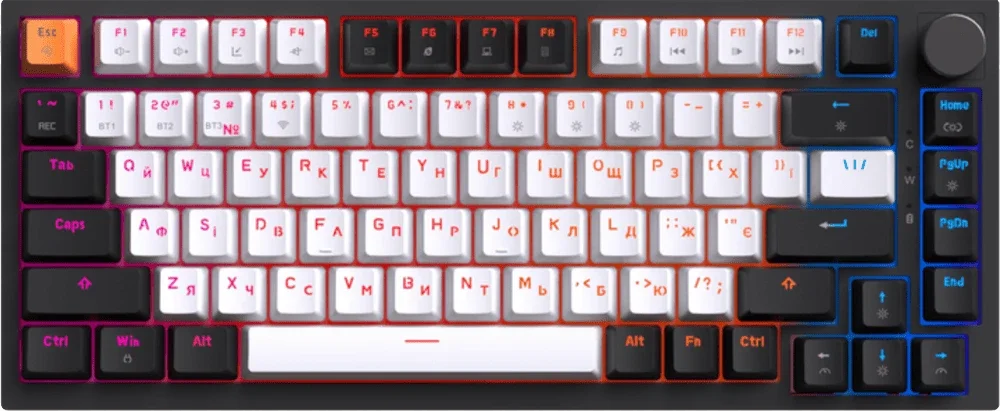 Клавіатура бездротова GamePro Asgard Valhalla QLAB Sakura Switch Black (MK160-B-QS-PRO)