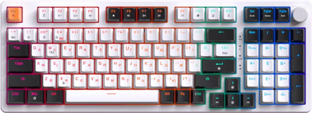 Клавіатура ігровая GamePro MK170W Hot-Swap RGB White
