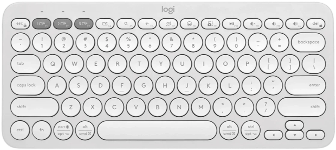 Клавіатура LOGITECH K380s Pebble Keys 2 - TONAL WHITE - US INT'L - BT (L920-011852)