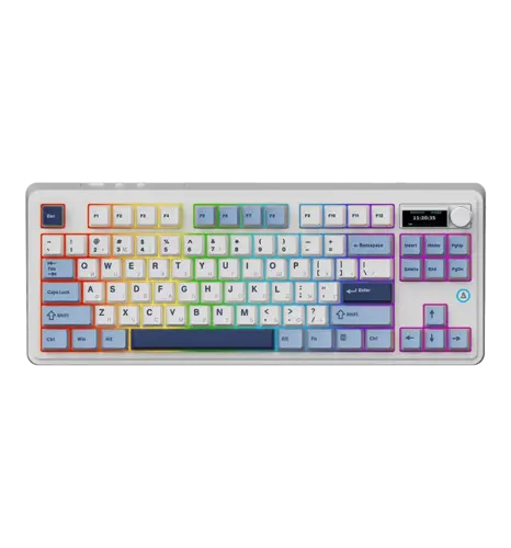 Клавіатура механічна бездротова Ajazz AK870 PLUS Murad Switch RGB Wireless/Bluetooth/USB White