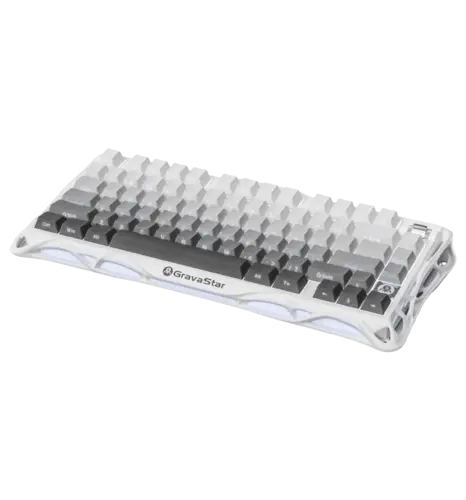 Клавіатура механічна GravaStar Mercury K1 80keys, GravaStar x Kailh Cheery Pink, EN/UKR, BT/WL/USB, білий