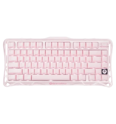 Клавіатура механічна GravaStar Mercury K1 80keys Kailh Cheery Pink EN/UKR Sakura Pink