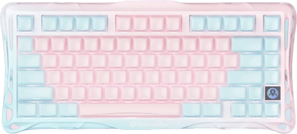 Клавіатура механічна GravaStar Mercury K1 Lite 80keys, GravaStar x BSUN Grey, BT/WL/USB, Lumen Rose