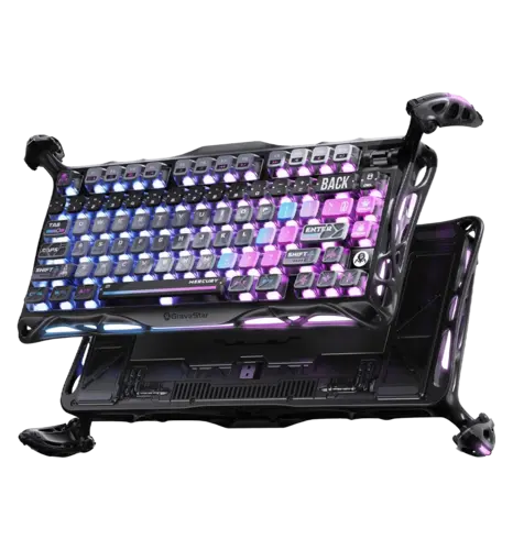 Клавіатура механічна GravaStar Mercury K1 Pro 80keys, GravaStar x Kailh Speedy Mint, BT/WL/USB, чорний