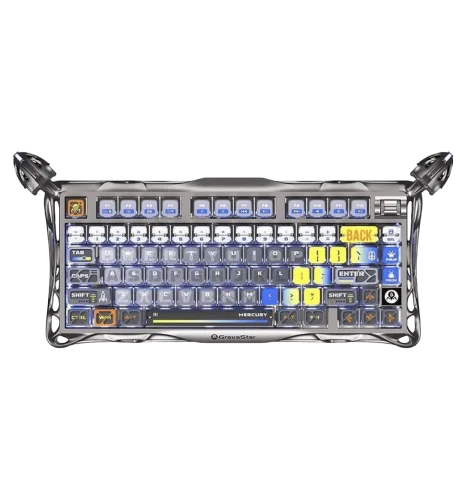 Клавіатура механічна GravaStar Mercury K1 Pro 80keys x Kailh Speedy Mint Interstellar Silver
