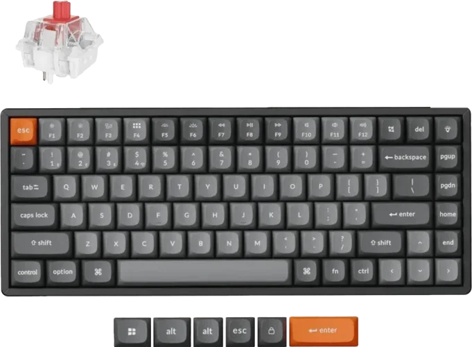 Клавіатура механічна Keychron K2 Max 84Key K Super Red Hot-swap RGB EN/UKR чорний ( K2M-J1-UA )