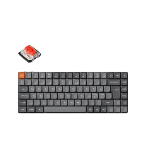 Клавіатура механічна Keychron K3 Max 84Key, Gateron MX 2.0 Red, WL/BT/USB-A, QMK, EN/UKR, White Led,