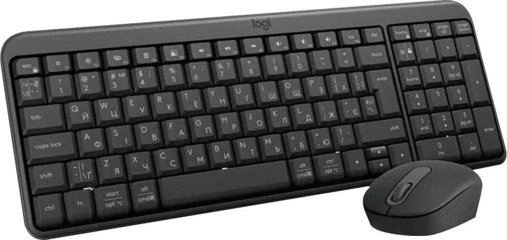 Комплект з маніпулятора миші та клавіатури бездротовий LOGITECH MK250 Wireless Combo - GRAPHITE - UKR