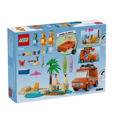Конструктор LEGO Bluey Пляж і сімейна поїздка на автомобілі Блуї