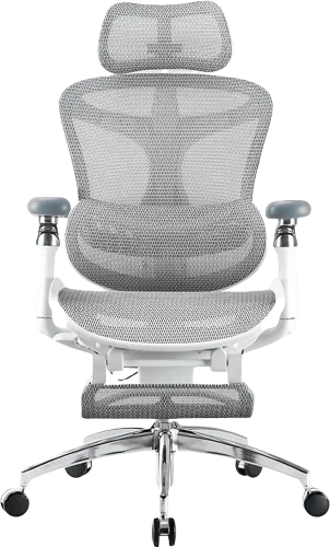 Кресло офисное с подставкой для ног Sihoo DORO C300 Pro Mesh White with footrest