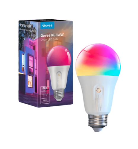 Лампа розумна Govee H6009, E27, 12W, 1200Lm, WI-FI/Bluetooth, білий