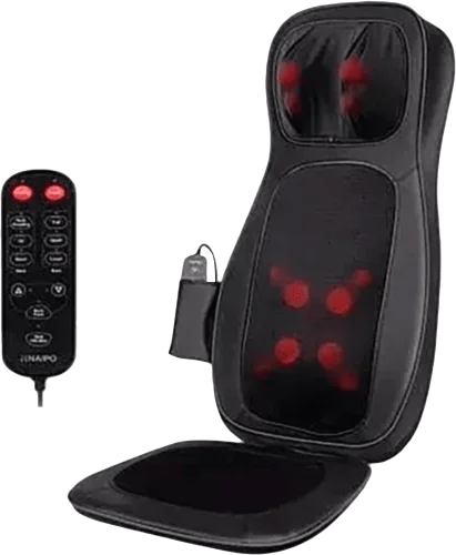 Масажна накидка на крісло Naipo Neck and Back з підігрівом і вібрацією MGBK-C2030 (Black)