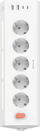 Мережевий фільтр Proove Prism Socket (5xAC + 2xType-C + 2xUSB) 1.6m (white)