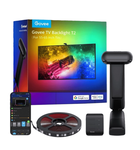 Набір адаптивного підсвічування Govee H605C Envisual TV Backlight T2 with Dual Cameras 55-65', RGBIC, WI-FI/Bluetooth, чорний