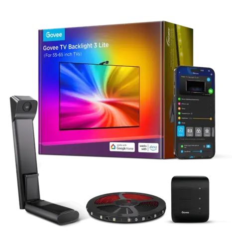 Набір адаптивного підсвічування Govee H6097 TV Backlight 3 Lite 40-50', RGBICW, WI-FI/Bluetooth, чорний