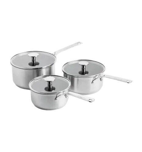 Набір ковшів з кришками KitchenAid SSS, 16/18/20 см, 1,5/2,1/3,1 л з керамічним а/п покриттям (CC005