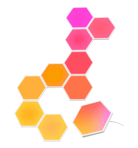 Набір настінних світильників Govee H6061 Glide Hexa Light Panels, 10шт, RGBIC, WI-FI/Bluetooth, білий