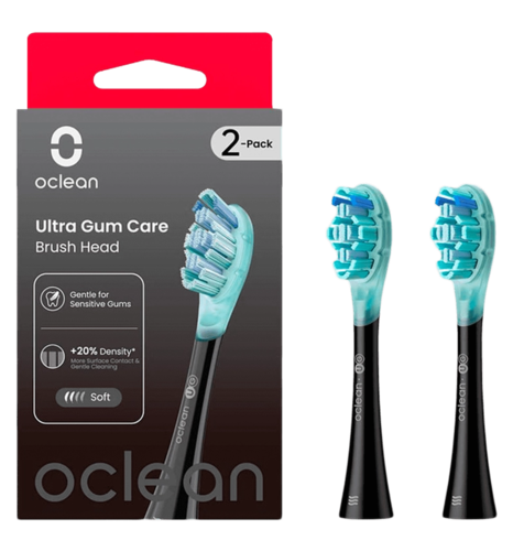 Насадка для зубної електрощітки Oclean UG02 B02 Ultra Gum Care Brush Black (2 шт) (6970810553567)