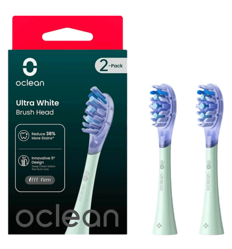 Насадка для зубної електрощітки Oclean UW01 G02 Ultra White Brush Head Green (2 шт) (6970810553529)