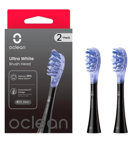 Насадка для зубної електрощітки Oclean UW02 B02 Ultra White Brush Head Black (2 шт) (6970810553550)