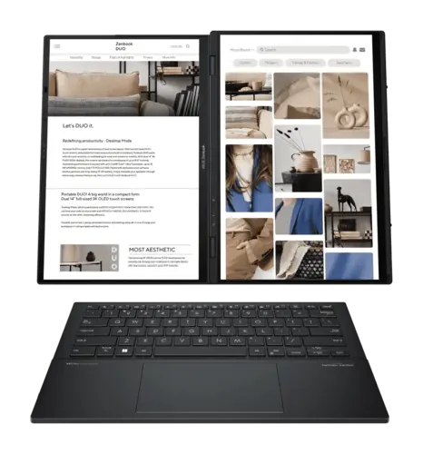 Ноутбук 14" ASUS Zenbook Duo UX8406CA-PZ043W (90NB14X1-M001J0) OLED/Intel Ultra 9 285H/32GB/1TB/UMA/Win11/Gray