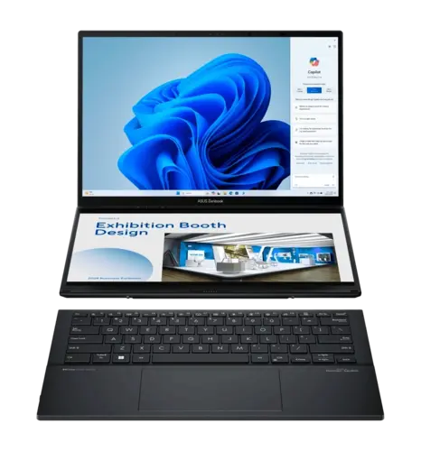 Ноутбук 14" ASUS Zenbook Duo UX8406MA-QL104W(90NB12U1-M00N80)/Intel Ultra 9 185H/32GB/2TB/UMA/Win11/Inkwell Gray