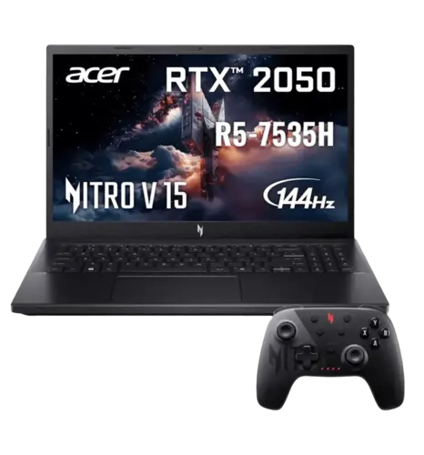 Ноутбук 15,6" Acer NitroV 15 ANV15-41-R9HF (NH.QSJEU.008) AMD Ryzen 5 7535HS/16GB/512GB/NVD2050-4/no OS/Black +геймпад