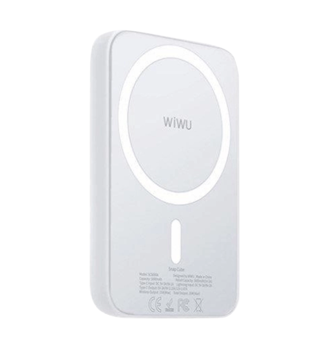 Зовнішній акумулятор Wiwu Magnetic Wireless Charging Power Bank 5000mAh, White