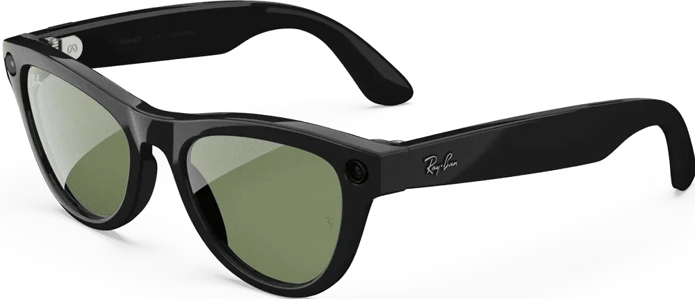 Ray-Ban Meta Skyler Gen2 Standard Shiny Black Frame / Clear to Graphite Green Transitions Lenses (RW