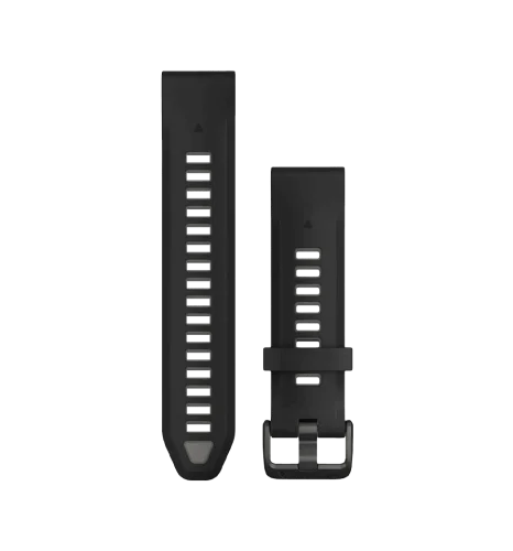 Ремінці для годинника Garmin QuickFit 20 силіконові чорні/гравійно-сірі