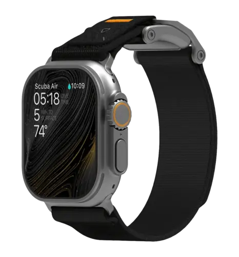 Ремінець AULUMU A11 band for Apple Watch,  Silver buckle+Black Strap black+black A11-NL-BK-SL