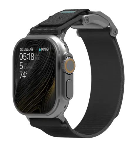 Ремінець AULUMU A11 band for Apple Watch,  Silver buckle+Carbon Green Strap silver+might purple A11-NL-SL-GY