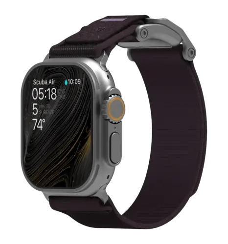 Ремінець AULUMU A11 band for Apple Watch,  Silver buckle+Might Purple Strap silver+black A11-NL-SL-PL