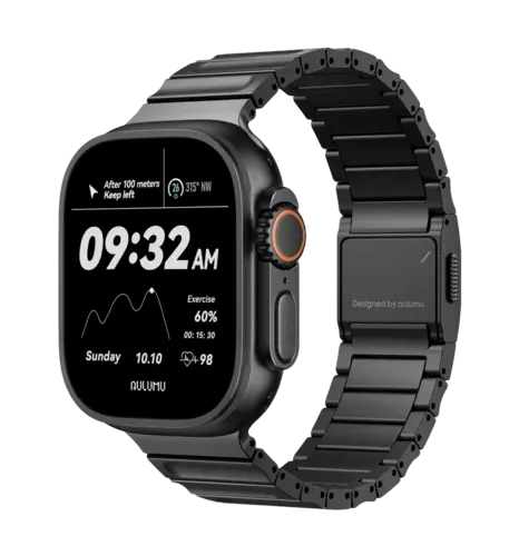 Ремінець AULUMU Full-Titanium Watch Band for Apple watch Black Titanium (UA-C01-BK)