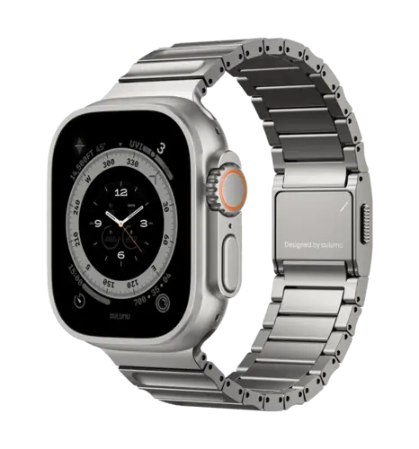 Ремінець AULUMU Full-Titanium Watch Band for Apple Watch Titanium Color  ti+black (UA-C01-TI)