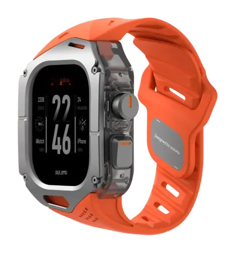 Ремінець AULUMU Titanium Cover+Orange Band  silver+orange A01-TI-OG