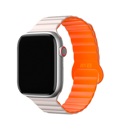 Ремінець Blueo Magnetic Silicone Watch Band 42/44/45/49 mm White/Orange (BL005WOR)