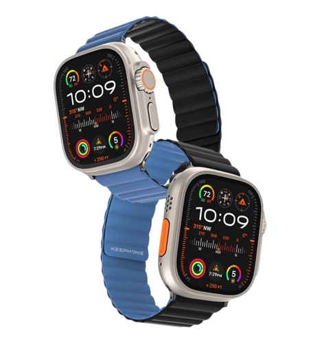 Ремінець Keephone iBands, Silicone Magnetic Snap Blue + Black (KPIBA49NBLBK)