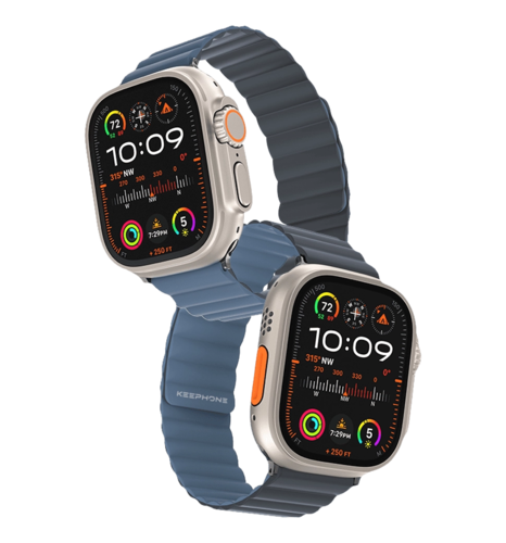 Ремінець Keephone iBands, Silicone Magnetic Snap Light Blue+Dark Blue (KPIBA49LBLDBL)